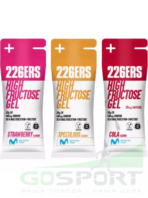 Гель питьевой 226ERS High Fructose Gel 250 mg + caffeine 160 mg 80 г, Черешня