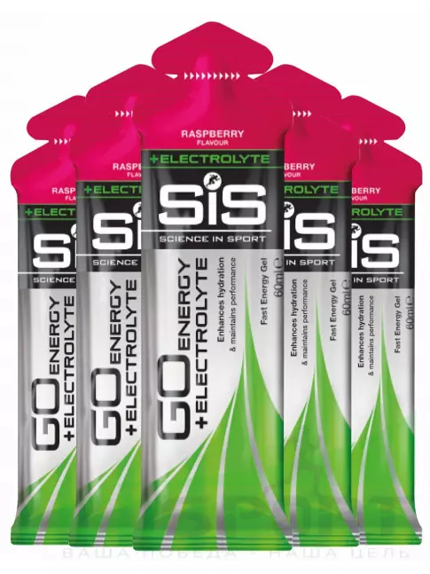 Гель питьевой SCIENCE IN SPORT (SiS) Go Energy + Electrolyte Gels 5 x 60 мл, Малина Гель питьевой SCIENCE IN SPORT (SiS) Go Energy + Electrolyte Gels 5 x 60 мл, Малина