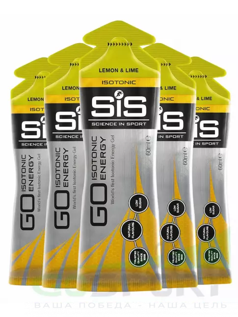 Гель питьевой SCIENCE IN SPORT (SiS) GO Isotonic Energy Gels 5 x 60 мл, Лимон-Лайм Гель питьевой SCIENCE IN SPORT (SiS) GO Isotonic Energy Gels 5 x 60 мл, Лимон-Лайм
