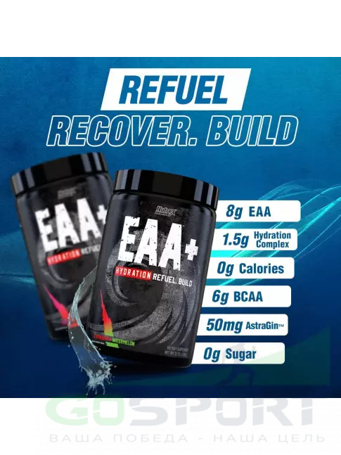 Незаменимые аминокислоты Nutrex EAA+ HYDRATION 390 г, Черничный лимонад Незаменимые аминокислоты Nutrex EAA+ HYDRATION 390 г, Черничный лимонад