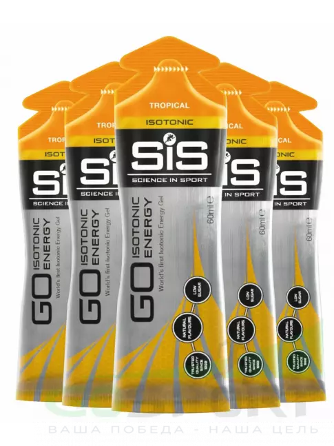 Гель питьевой SCIENCE IN SPORT (SiS) GO Isotonic Energy Gels 5 x 60 мл, Тропик