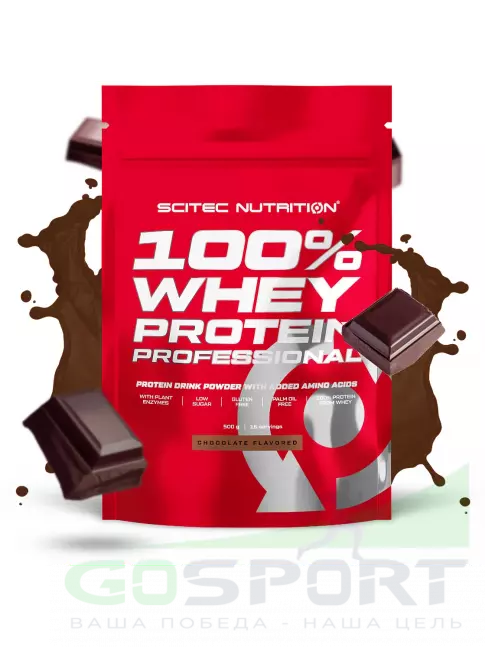 Сывороточный протеин Scitec Nutrition 100% Whey Protein Professional 500 г, Шоколад Сывороточный протеин Scitec Nutrition 100% Whey Protein Professional 500 г, Шоколад