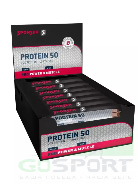 Протеиновый батончик SPONSER PRO PROTEIN BAR 50 25 x 50 г, Шоколад