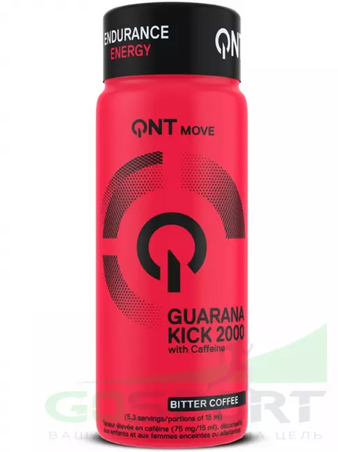 Гуарана QNT Guarana Kick 2000 mg 12 x 80 мл, Горький кофе Гуарана QNT Guarana Kick 2000 mg 12 x 80 мл, Горький кофе