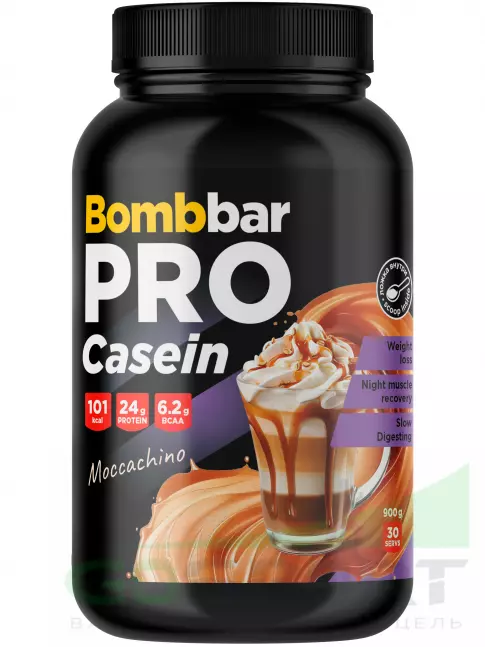 Казеиновый протеин BombBar Pro Casein 900 г, Моккачино Казеиновый протеин BombBar Pro Casein 900 г, Моккачино