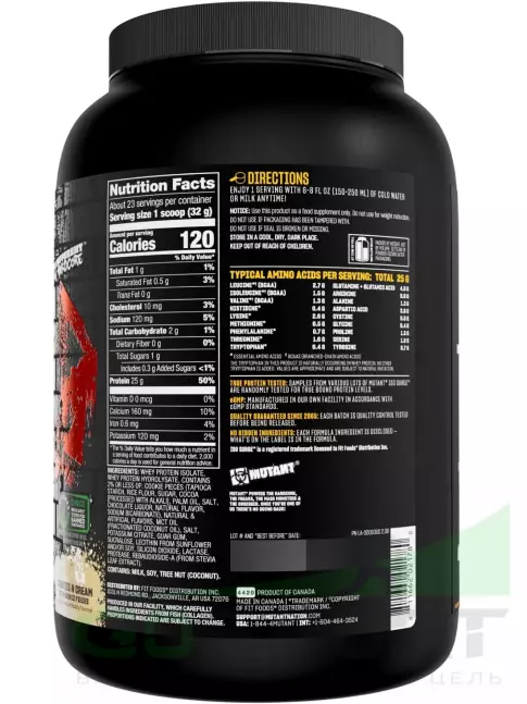 Изолят протеина Mutant Iso Surge 727 г, Печенье и Сливки Изолят протеина Mutant Iso Surge 727 г, Печенье и Сливки