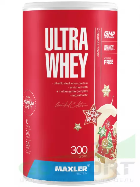 Сывороточный протеин MAXLER Ultra Whey 300 г, Рождественский Сывороточный протеин MAXLER Ultra Whey 300 г, Рождественский