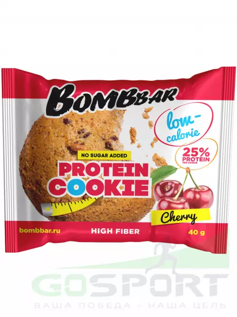Протеиновый батончик BombBar Protein cookie 4 x 40 г, Вишня Протеиновый батончик BombBar Protein cookie 4 x 40 г, Вишня