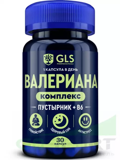 Экстракты GLS pharmaceuticals Валериана комплекс с пустырником и В6 30 капсул Экстракты GLS pharmaceuticals Валериана комплекс с пустырником и В6 30 капсул