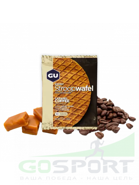 Энергетический батончик GU Energy Labs GU ENERGY STROOPWAFEL 20mg caffeine 3 x 32 г, Карамель-Кофе