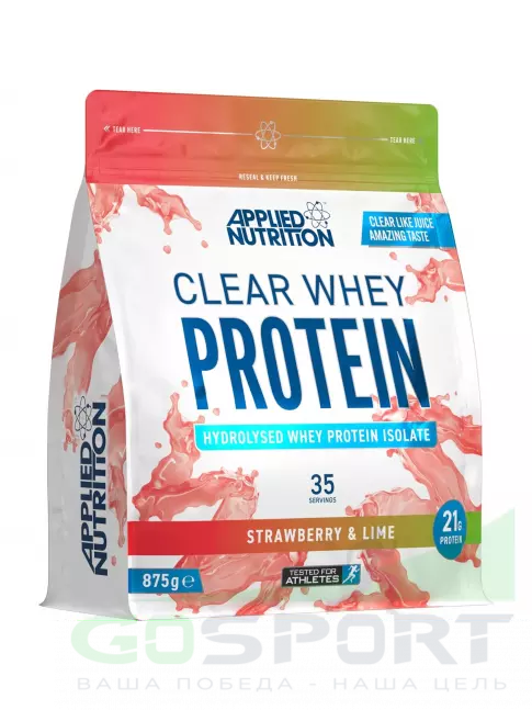 Изолят протеина APPLIED NUTRITION Clear Whey Protein 875 г, Клубника и Лайм Изолят протеина APPLIED NUTRITION Clear Whey Protein 875 г, Клубника и Лайм