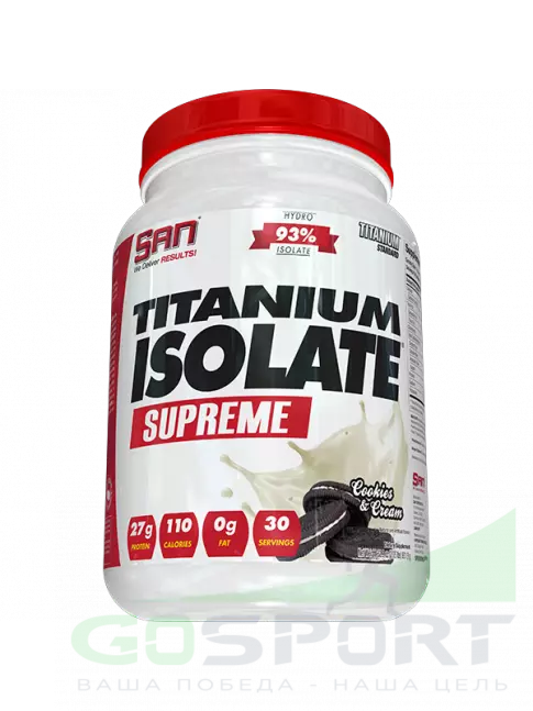 Изолят протеина SAN Titanium Isolate Supreme 900 г, Печенье крем Изолят протеина SAN Titanium Isolate Supreme 900 г, Печенье крем
