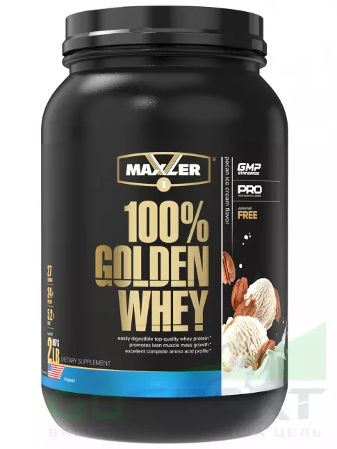 Сывороточный протеин MAXLER 100% Golden Whey 907 г, Мороженое с Пеканским орехом Сывороточный протеин MAXLER 100% Golden Whey 907 г, Мороженое с Пеканским орехом