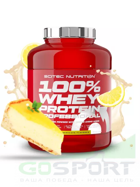 Сывороточный протеин Scitec Nutrition 100% Whey Protein Professional 2350 г, Лимонный чизкейк Сывороточный протеин Scitec Nutrition 100% Whey Protein Professional 2350 г, Лимонный чизкейк
