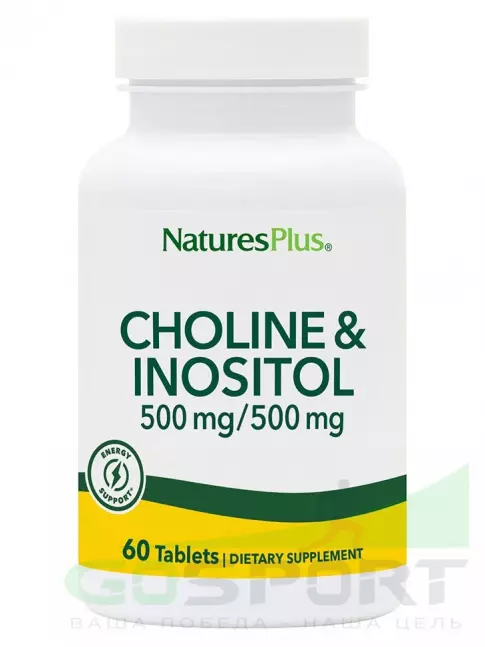 Жиросжигатель NaturesPlus Choline & Inositol 500 mg 60 таблеток Жиросжигатель NaturesPlus Choline & Inositol 500 mg 60 таблеток
