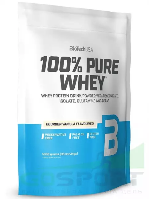 Сывороточный протеин BioTechUSA 100% Pure Whey 1000 г, Бурбонская ваниль Сывороточный протеин BioTechUSA 100% Pure Whey 1000 г, Бурбонская ваниль