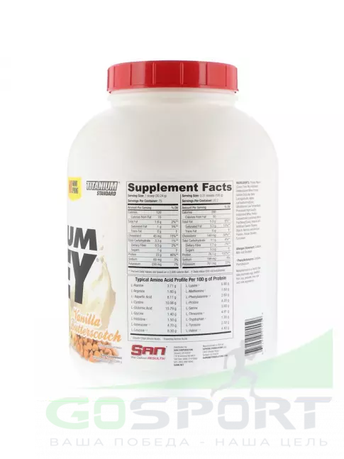 Сывороточный протеин SAN 100% Pure Titanium Whey 2240 г, Ванильная ириска Сывороточный протеин SAN 100% Pure Titanium Whey 2240 г, Ванильная ириска