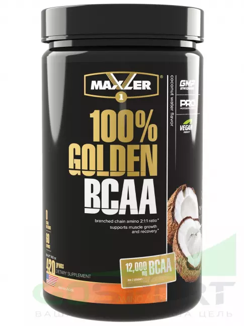 BCAA MAXLER 100% Golden BCAA 12000 mg 420 г, Кокосовая вода BCAA MAXLER 100% Golden BCAA 12000 mg 420 г, Кокосовая вода