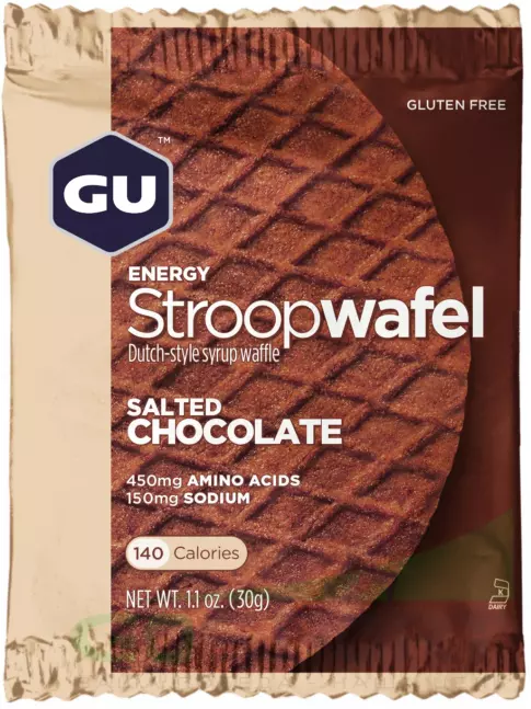 Энергетический батончик GU Energy Labs GU ENERGY STROOPWAFEL no caffeine 3 x 32 г, Соленый шоколад