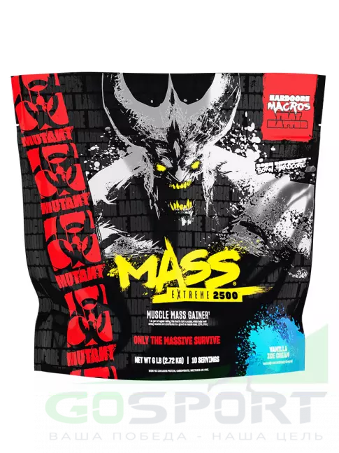 Гейнер Mutant Mass Extreme 2500 2720 г, Ванильное мороженое Гейнер Mutant Mass Extreme 2500 2720 г, Ванильное мороженое