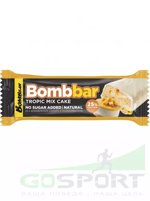 Протеиновый батончик BombBar Батончик в шоколаде без сахара 40 г, Торт - Тропический микс Протеиновый батончик BombBar Батончик в шоколаде без сахара 40 г, Торт - Тропический микс