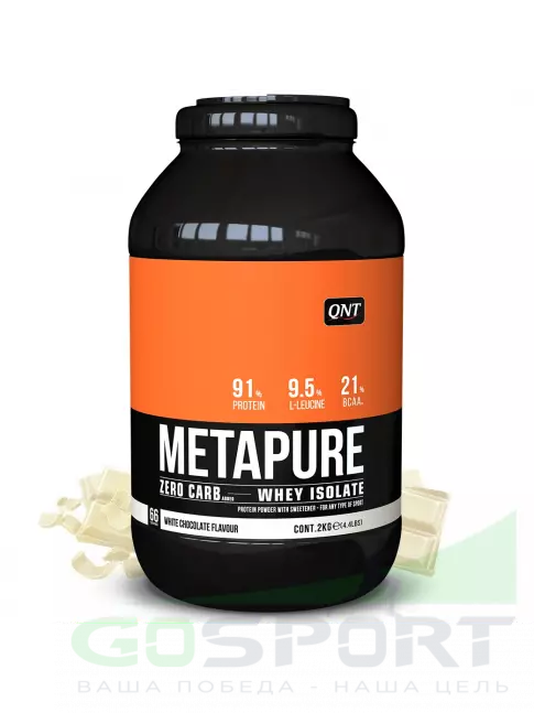 Изолят протеина QNT METAPURE ZERO CARB 2000 г, Белый шоколад Изолят протеина QNT METAPURE ZERO CARB 2000 г, Белый шоколад