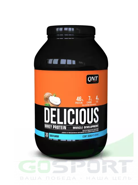 Комплексный протеин QNT DELICIOUS WHEY PROTEIN POWDER 908 г, Кокос