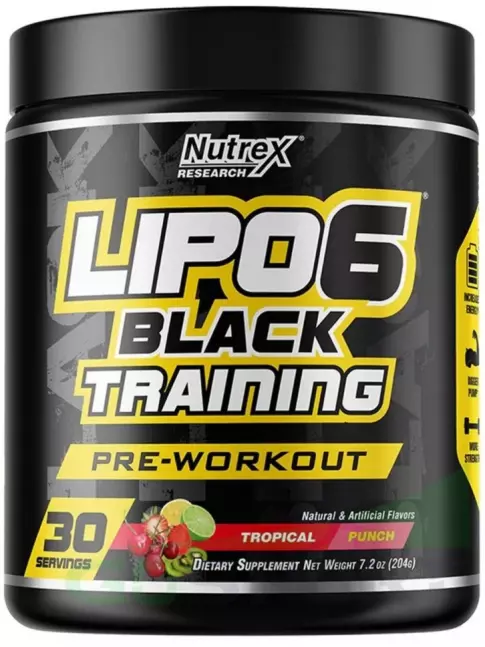 Ускорение метаболизма Nutrex Lipo 6 Black Training 195 г, Тропический пунш Ускорение метаболизма Nutrex Lipo 6 Black Training 195 г, Тропический пунш