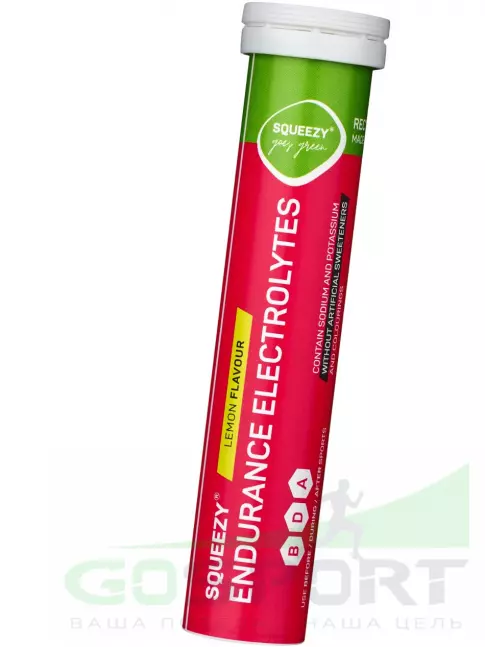 Электролиты в шипучках SQUEEZY Endurance electrolytes 20 таблеток, Лимон Электролиты в шипучках SQUEEZY Endurance electrolytes 20 таблеток, Лимон