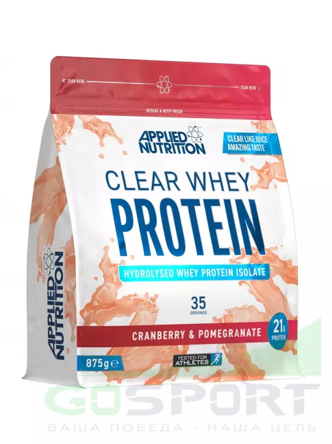 Изолят протеина APPLIED NUTRITION Clear Whey Protein 875 г, Клюква и Гранат Изолят протеина APPLIED NUTRITION Clear Whey Protein 875 г, Клюква и Гранат