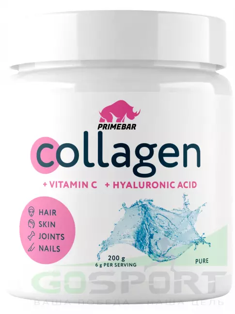 Коллаген гидролизованный PRIMEBAR Collagen 5835 mg + vitamin C + hyaluronic acid 200 г, Без вкуса Коллаген гидролизованный PRIMEBAR Collagen 5835 mg + vitamin C + hyaluronic acid 200 г, Без вкуса