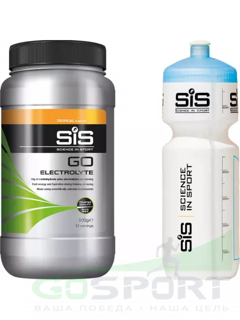 Изотоник SCIENCE IN SPORT (SiS) GO Electrolyte + Бутылочка белая Тропические фрукты №3 Изотоник SCIENCE IN SPORT (SiS) GO Electrolyte + Бутылочка белая Тропические фрукты №3