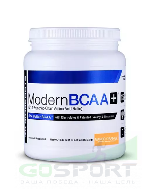 BCAA 8:1:1 MODERN SPORTS NUTRITION Modern BCAA 8:1:1 Plus + 535.5 г, Манго-апельсин BCAA 8:1:1 MODERN SPORTS NUTRITION Modern BCAA 8:1:1 Plus + 535.5 г, Манго-апельсин