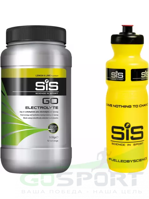 Изотоник SCIENCE IN SPORT (SiS) GO Electrolyte + Бутылочка желтая Лимон-лайм №5 Изотоник SCIENCE IN SPORT (SiS) GO Electrolyte + Бутылочка желтая Лимон-лайм №5