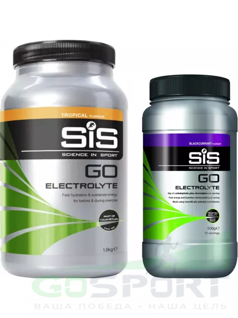 Изотоник SCIENCE IN SPORT (SiS) GO Electrolyte Powder 1x500 г, 1x1600 г, Тропические фрукты, Черная смородина Изотоник SCIENCE IN SPORT (SiS) GO Electrolyte Powder 1x500 г, 1x1600 г, Тропические фрукты, Черная смородина