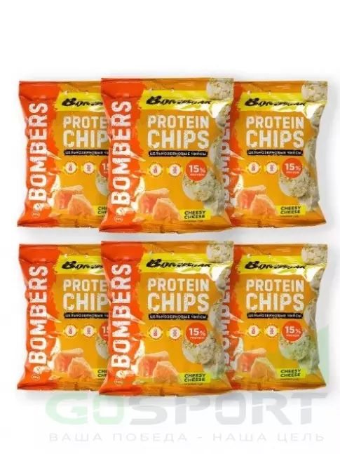 Чипсы BombBar Protein Chips 6 x 50 г, Нежный сыр Чипсы BombBar Protein Chips 6 x 50 г, Нежный сыр