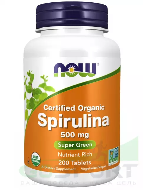 Адаптогены NOW Foods Spirulina 500 mg 200 таблеток Адаптогены NOW Foods Spirulina 500 mg 200 таблеток