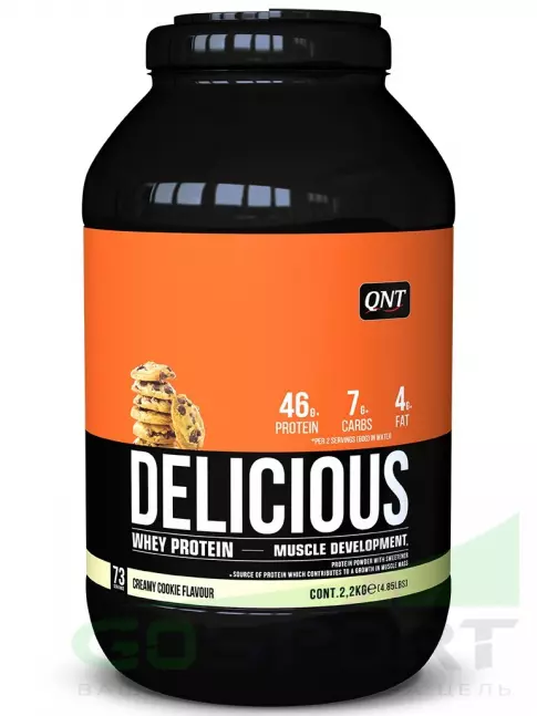Комплексный протеин QNT DELICIOUS WHEY PROTEIN POWDER 2200 г, Печенье с Кремом