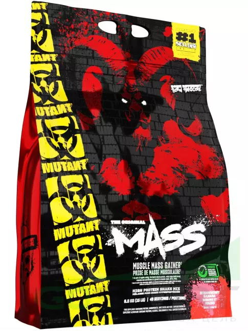 Гейнер Mutant Mass 6800 г, Клубника-банан Гейнер Mutant Mass 6800 г, Клубника-банан