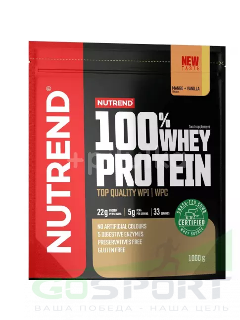 Сывороточный протеин NUTREND 100% Whey Protein 1000 г, Манго - Ваниль Сывороточный протеин NUTREND 100% Whey Protein 1000 г, Манго - Ваниль