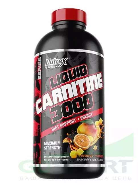L-Карнитин жидкий Nutrex Liquid Carnitine 3000 480 мл, Апельсин-Манго L-Карнитин жидкий Nutrex Liquid Carnitine 3000 480 мл, Апельсин-Манго