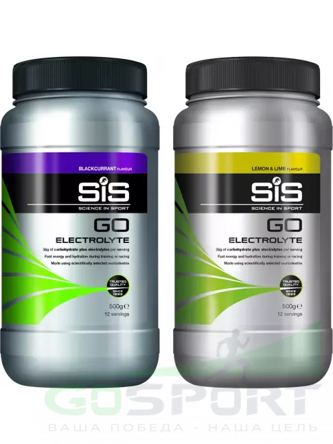 Изотоник SCIENCE IN SPORT (SiS) GO Electrolyte Powder 2 x 500 г, Лимон-Лайм, Черная смородина Изотоник SCIENCE IN SPORT (SiS) GO Electrolyte Powder 2 x 500 г, Лимон-Лайм, Черная смородина