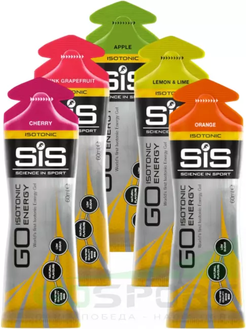 Гель питьевой SCIENCE IN SPORT (SiS) GO Isotonic Energy Gels 5 x 60 мл, Микс №15