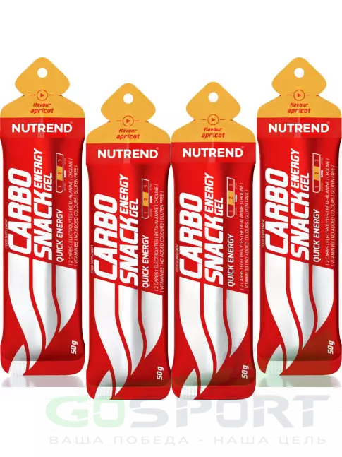 Энергетический гель питьевой NUTREND Carbosnack саше 4 шт x 50 г, Абрикос