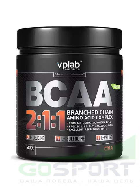 BCAA VP Laboratory BCAA 2:1:1 300 г, Кола BCAA VP Laboratory BCAA 2:1:1 300 г, Кола