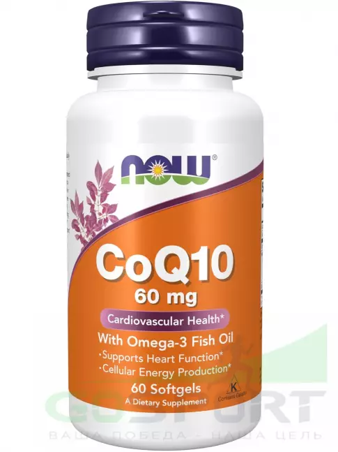 Коэнзим Q10 NOW Foods CoQ10 60 mg + Omega-3 60 гелевые капсулы Коэнзим Q10 NOW Foods CoQ10 60 mg + Omega-3 60 гелевые капсулы