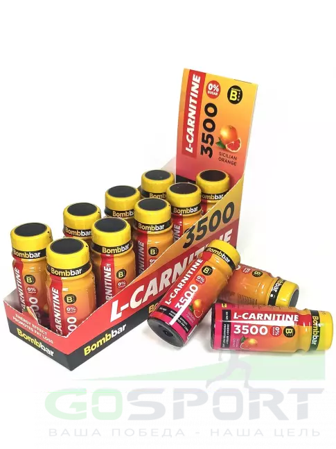 L-Карнитин жидкий BombBar L-Carnitine 3500 Shot 12 x 50 мл, Апельсин L-Карнитин жидкий BombBar L-Carnitine 3500 Shot 12 x 50 мл, Апельсин