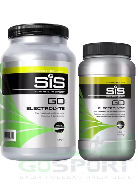 Изотоник SCIENCE IN SPORT (SiS) GO Electrolyte Powder 1x500 г, 1x1600 г, Лимон-Лайм Изотоник SCIENCE IN SPORT (SiS) GO Electrolyte Powder 1x500 г, 1x1600 г, Лимон-Лайм