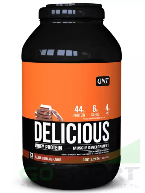 Комплексный протеин QNT DELICIOUS WHEY PROTEIN POWDER 2200 г, Бельгийский шоколад