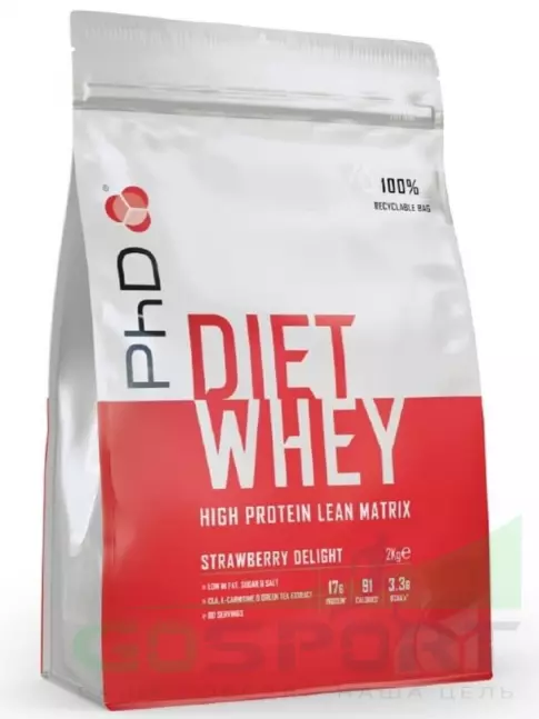 Заменитель питания PhD Nutrition Diet Whey High Protein Lean Matrix 2000 г, Клубника Заменитель питания PhD Nutrition Diet Whey High Protein Lean Matrix 2000 г, Клубника